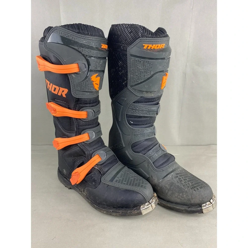 Thor Mens Blitz XP Motocross Boots Black Orange Dirt Bike Off Road Racing Gear